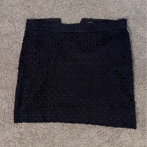 JCrew Eyelit lined mini skirt. Navy. Size 0